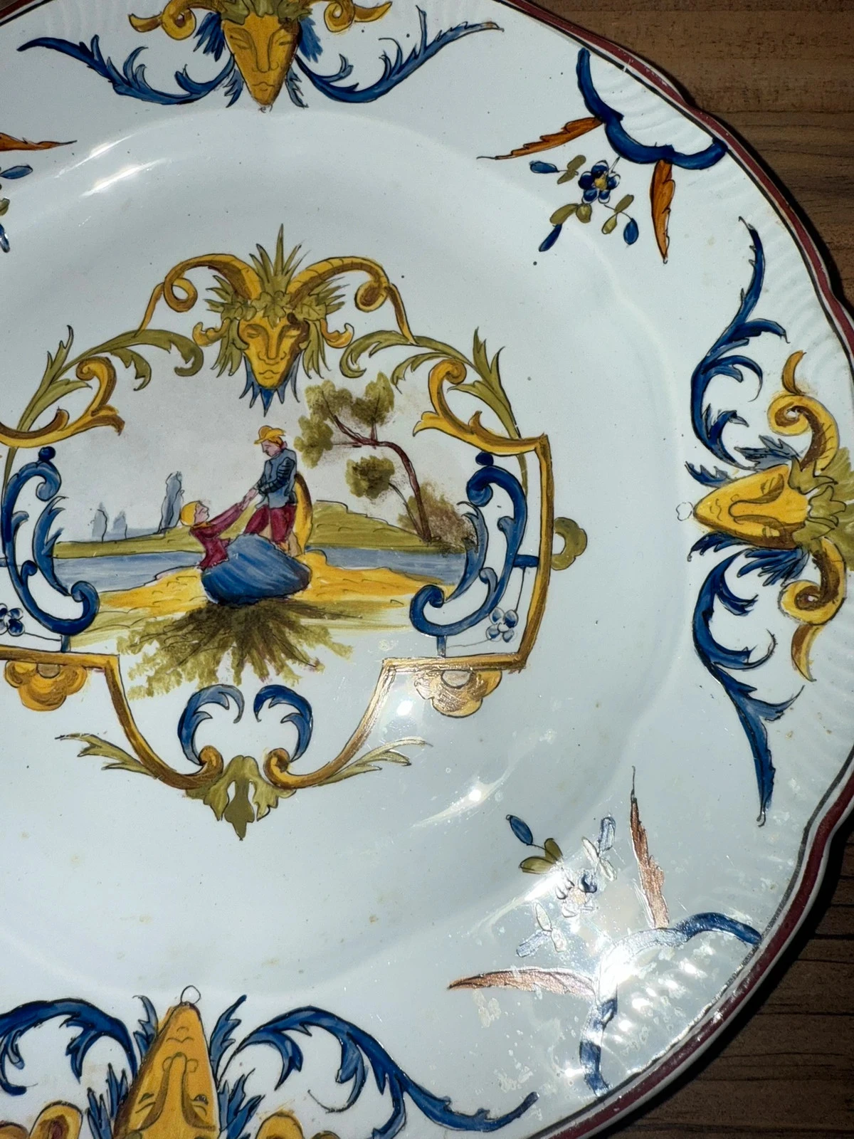 assiette ancienne faïence décor rocaille – photo 4